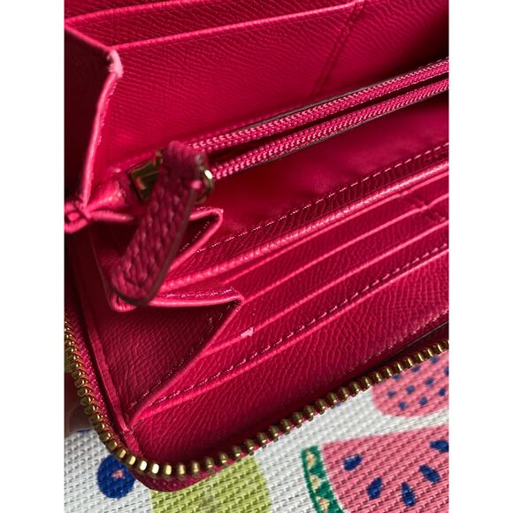 Coach Hot Pink and Brown Monogrammed Long Zip Wallet - Picture 11 of 15